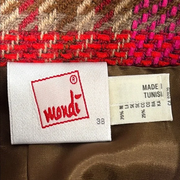 Vintage Mondi Plaid Skirt, Wool/Cotton Blend, Like New, EU 38, Size 6 - Picture 6 of 7